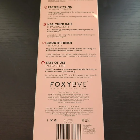 New Foxybae 25mm Curling Wand Rose Gold hair iron - Picture 4 of 4